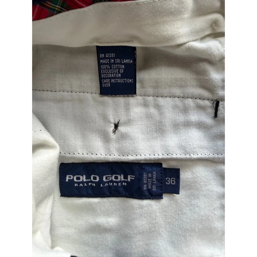 Polo Golf Ralph Lauren Navy Shorts Men's Size 36 Flat Front Classic Chino Cotton